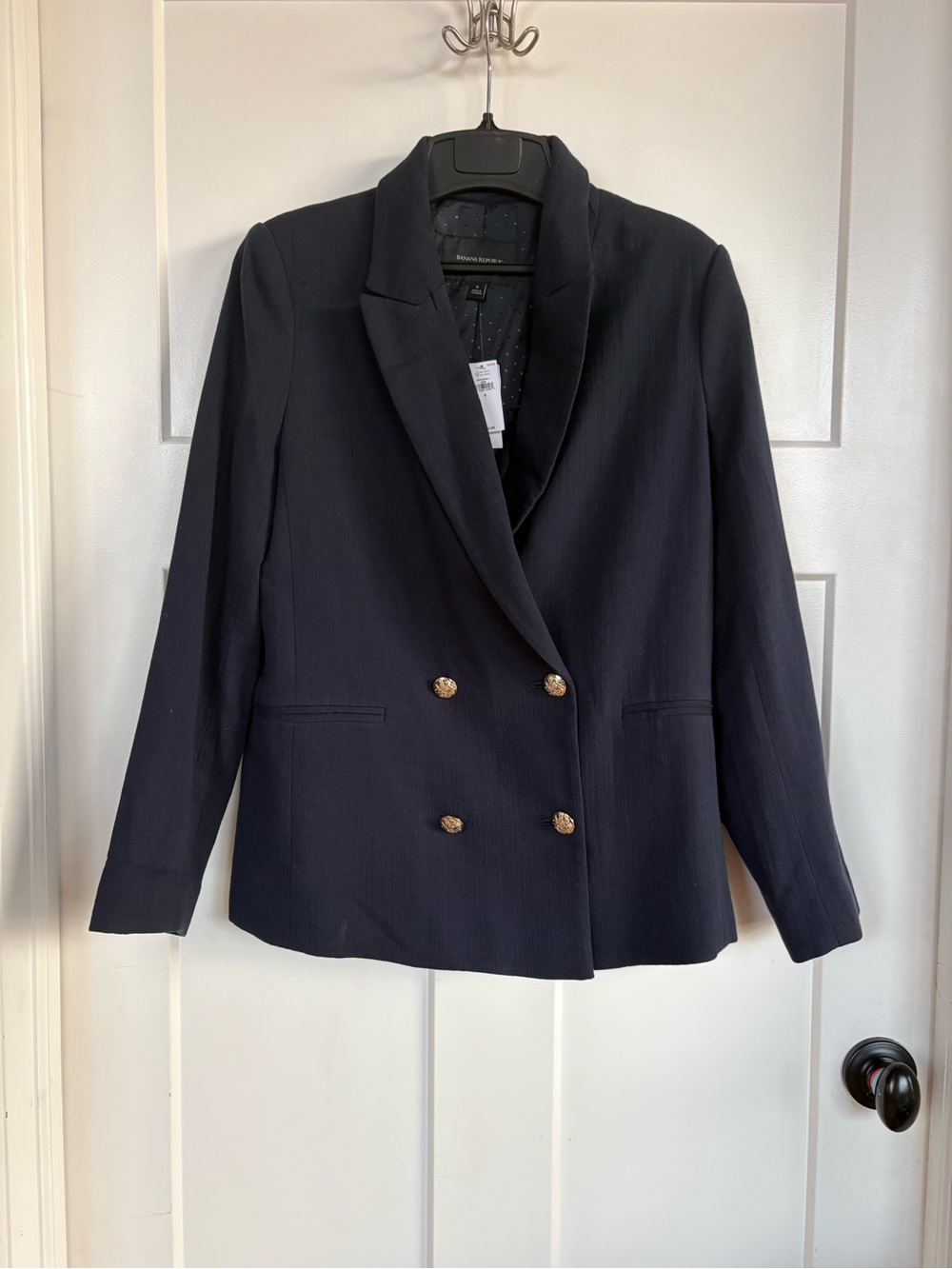 Banana Republic Women's Double-Breasted Navy Blazer w/ Gold Buttons  Size 6 NWT